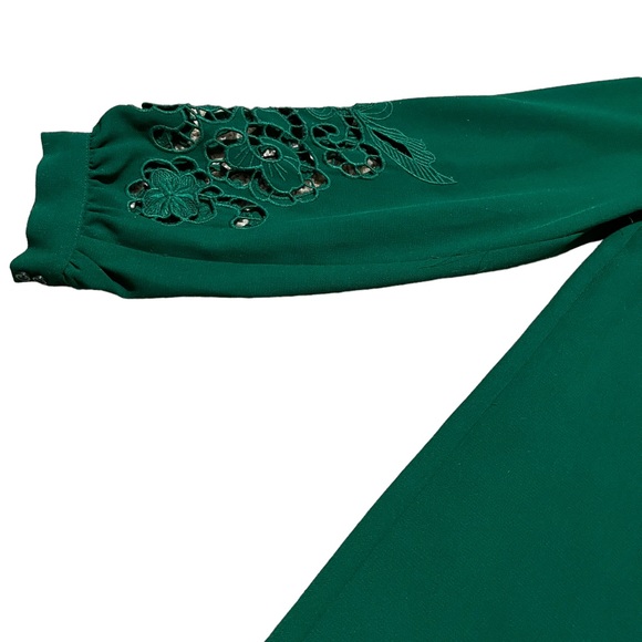 H&M Green Long Sleeve Lace Dress | Women's 2 - Picture 3 of 5